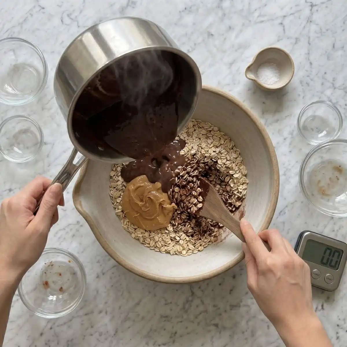 chocolate peanut butter no bake cookies step-5