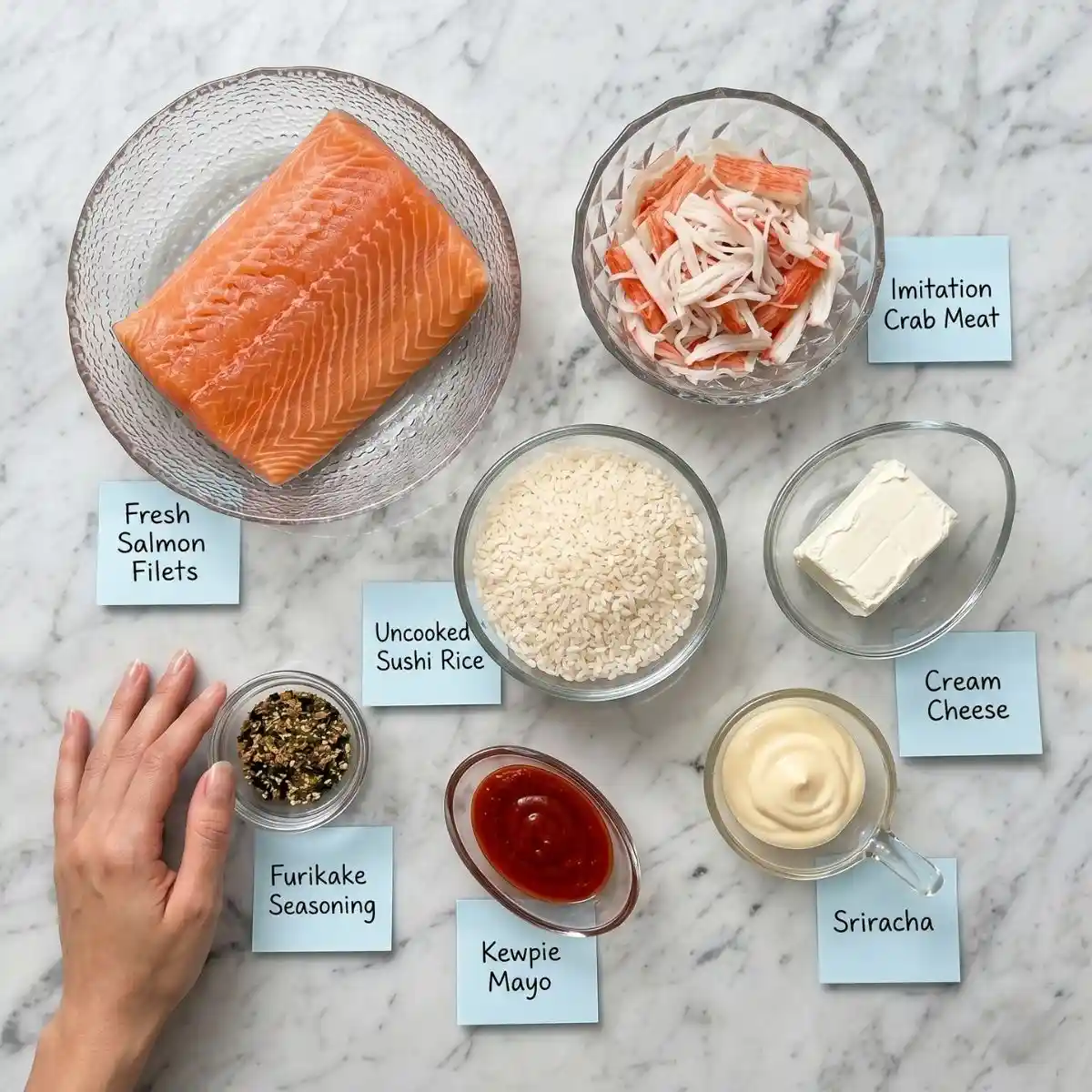 salmon sushi bake ingredients