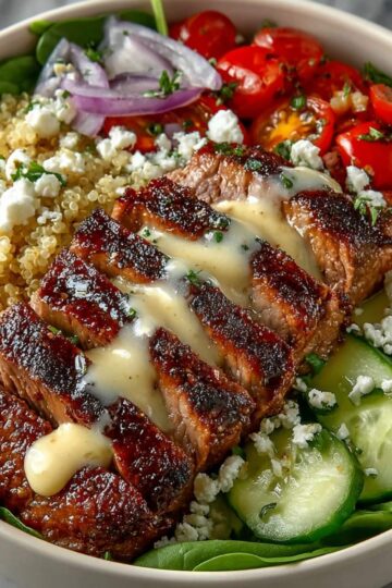 steak quinoa bowl