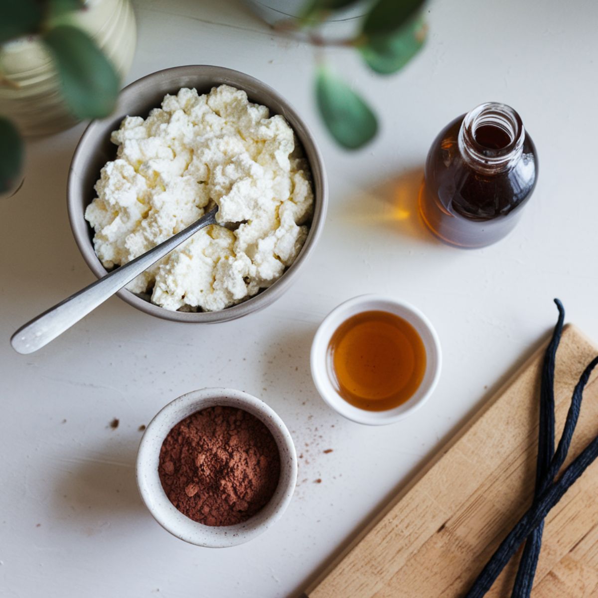 Ingredients-for-Cottage-Cheese-Chocolate-Mousse