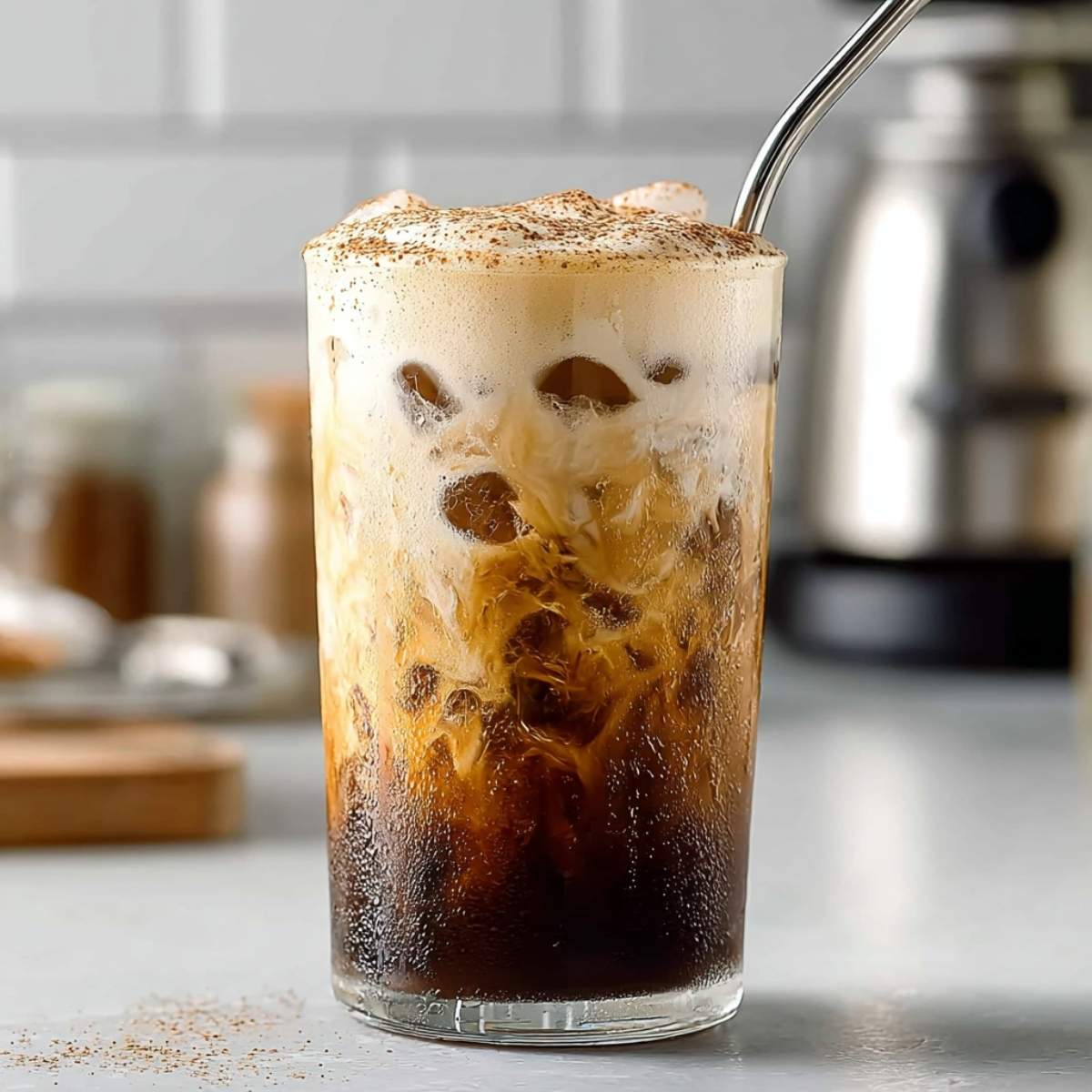 iced honey cinnamon latte