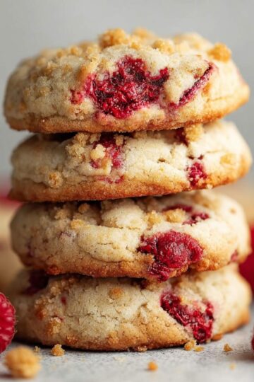 raspberry cheesecake cookies