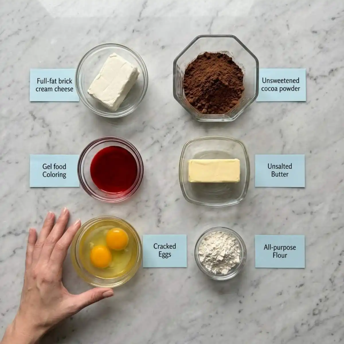 red velvet cheesecake brownies ingredient